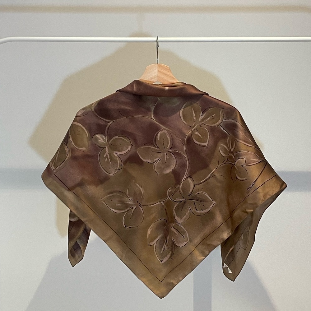 Soft Floral Brown Scarf